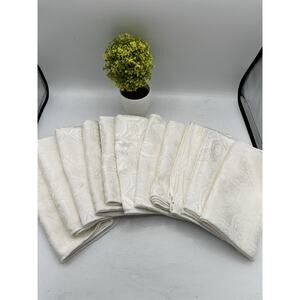 Lot 11 Vintage Damask Napkins Star of David Jewish Hanukkah White Ivory
